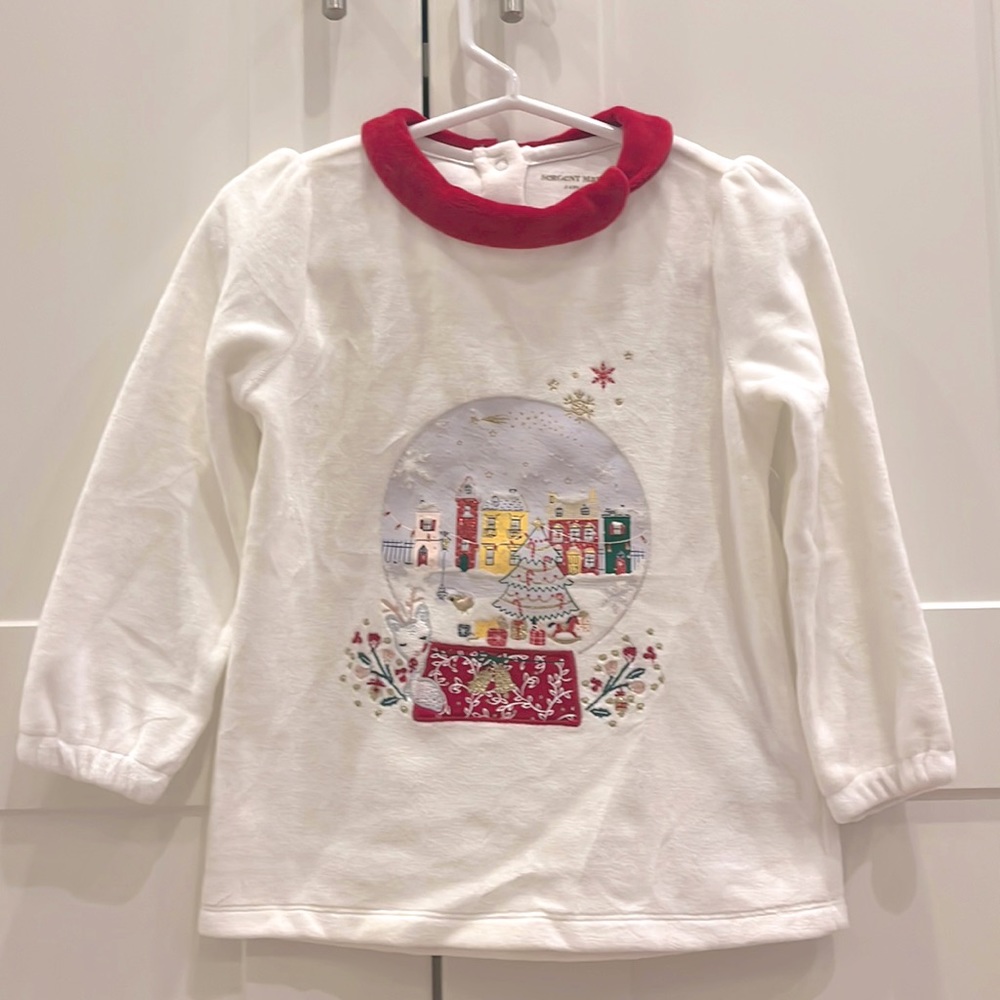 Sergeant major white velour with red NWT 24m festive holiday top